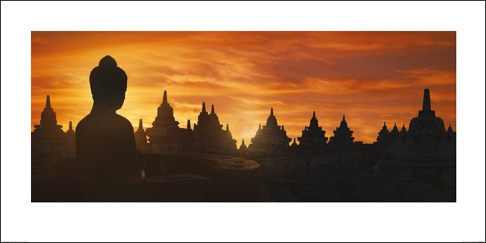 Konsttryck Golden Silhouette - Indonesia