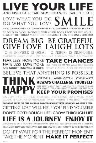 Live your life poster, Grote posters