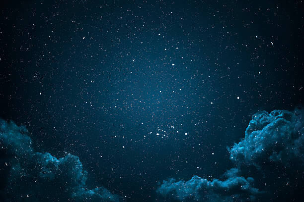 Poster Night sky with stars and clouds.
