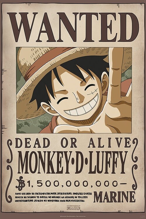 Poster One Piece - Wanted Luffy | Wall Art, Gifts & Merchandise | UKposters