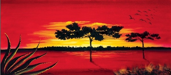 Red Africa Kunstdruck