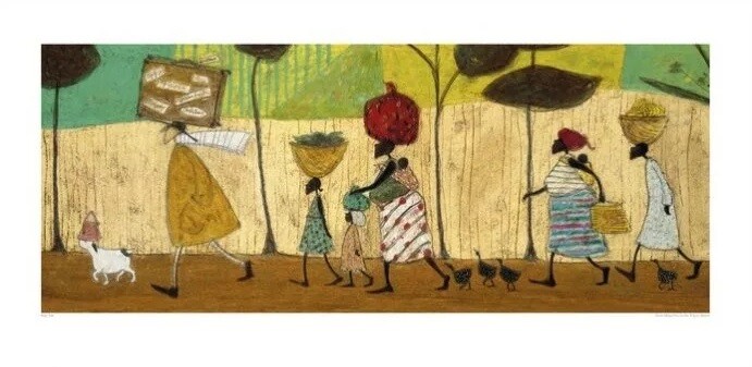 Konsttryck Sam Toft - Doris helps out on the trip to Mzuzu