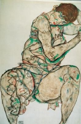 Seated Woman with Her Left Hand in Her Hair, 1914 Kunstdruck