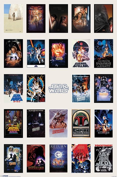 Star Wars Set The Force Awakens Empire Strikes Back Return of The Jedi 24x36 Posters