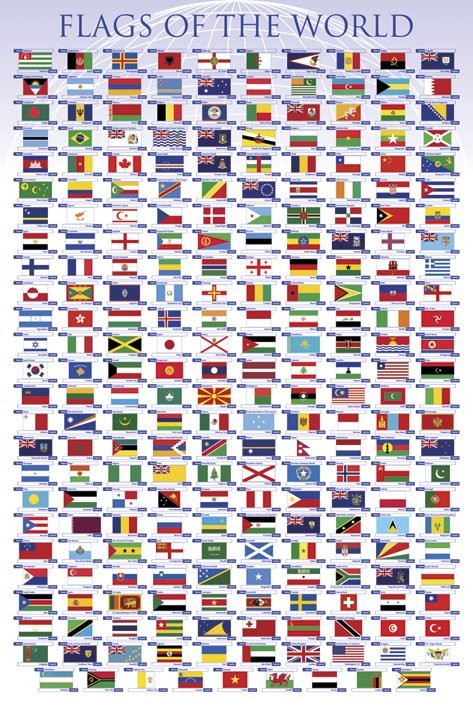 Poster Vlaggen van de wereld