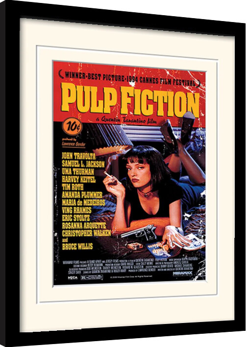 Zarámovaný plakát Pulp Fiction - Uma On Bed