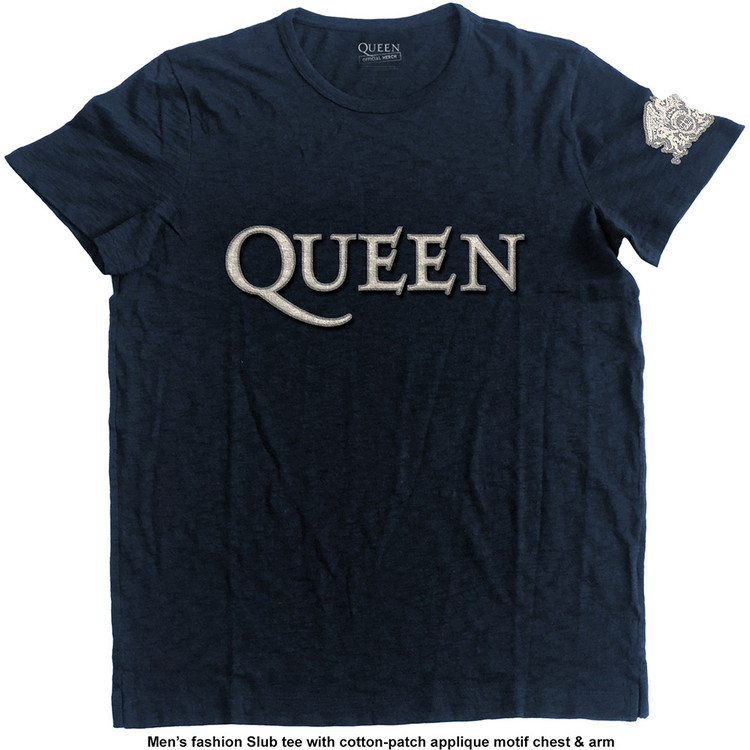 T-shirt Queen - Logo & Crest Applique Slub