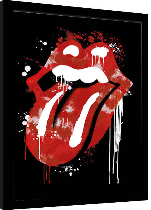Keretezett poszter Rolling Stones - Graffiti Lips