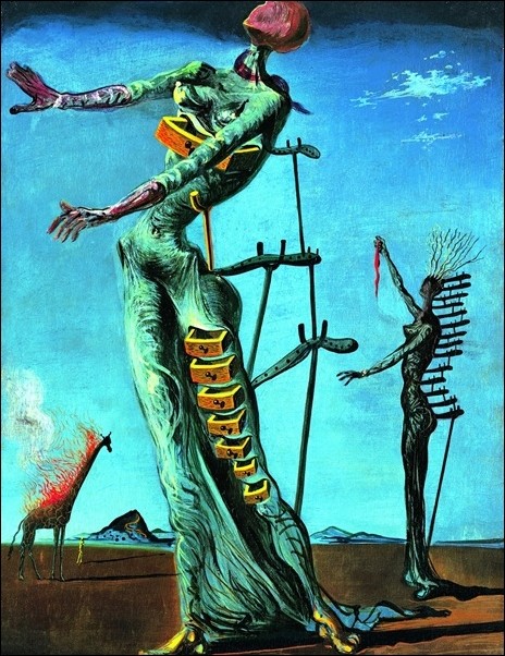 Salvador Dali - Girafe En Feu Plakat, bilde med ramme Europosters