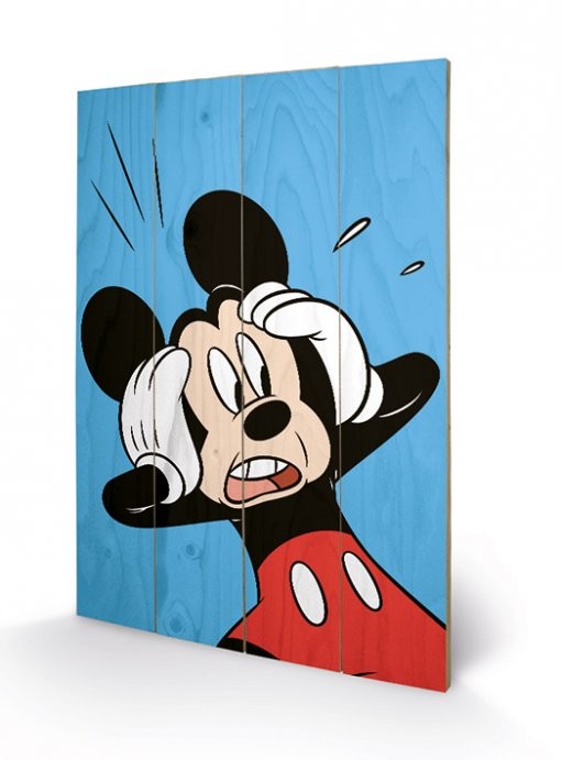 Populair pit Klokje Bestel Mickey Mouse - Shocked Schilderij op hout | Europosters.nl