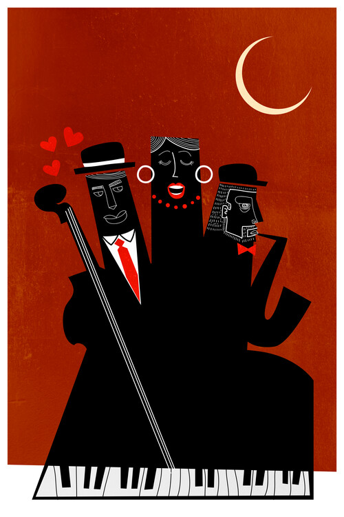 Samolepka Singing Around The Christmas Tree