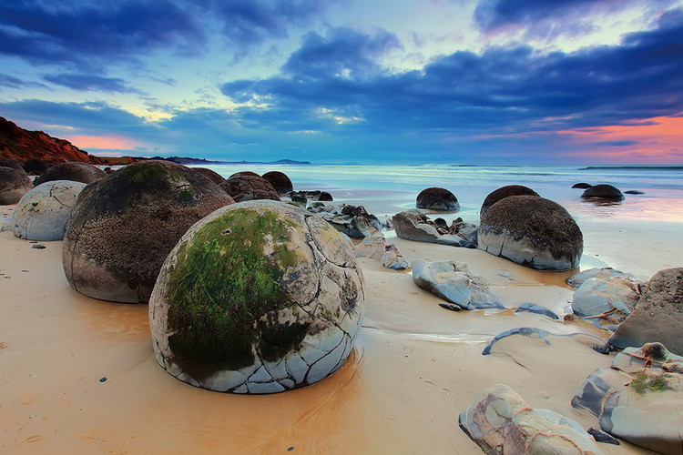Skleněný Obraz Barevné moře s kameny