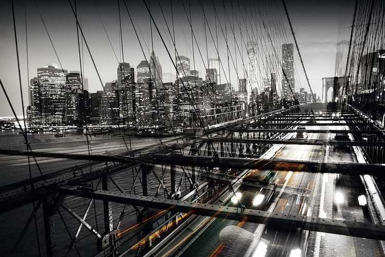 Skleněný Obraz Černobílé mosty