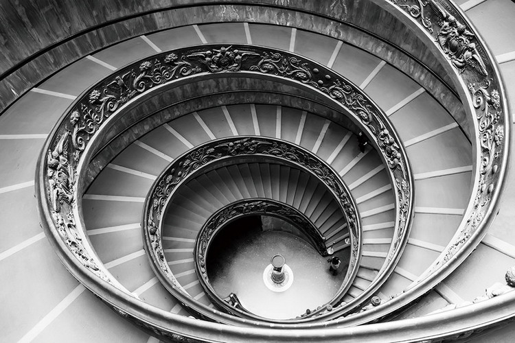 Skleněný Obraz Město - b&w schody