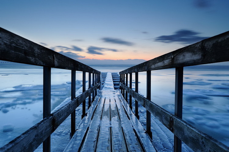 Skleněný Obraz Moderé dřevěné molo