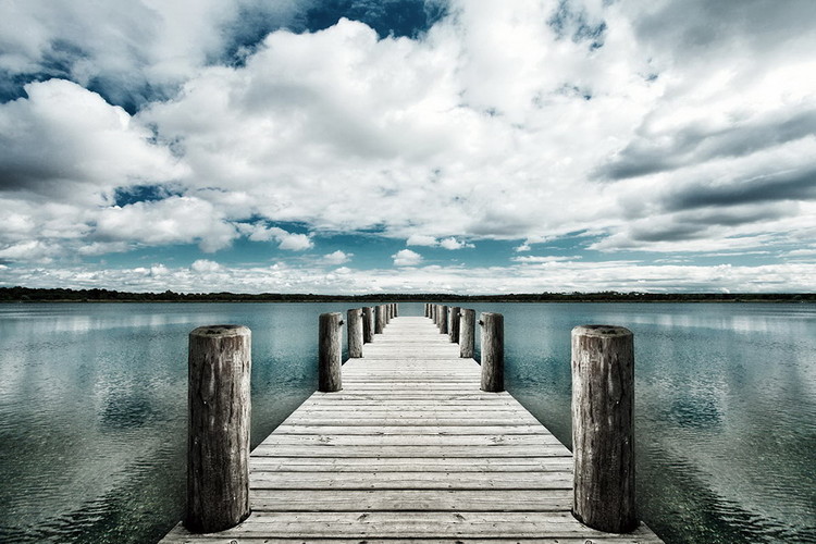 Skleněný Obraz Molo s mořem mraků