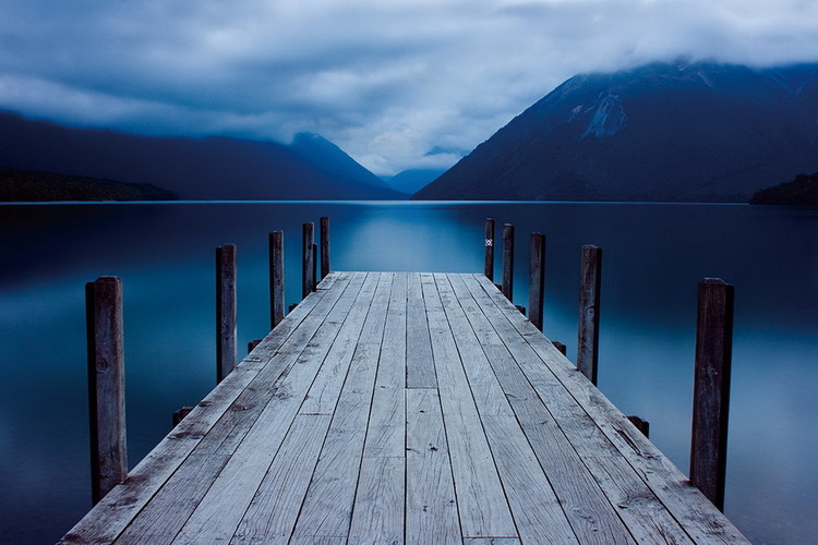 Skleněný Obraz Molo v horách