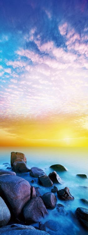 Skleněný Obraz Moře - Barevné kameny