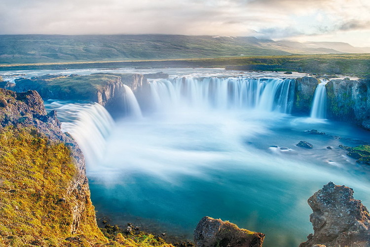 Skleněný Obraz Moře - Klidný vodopád