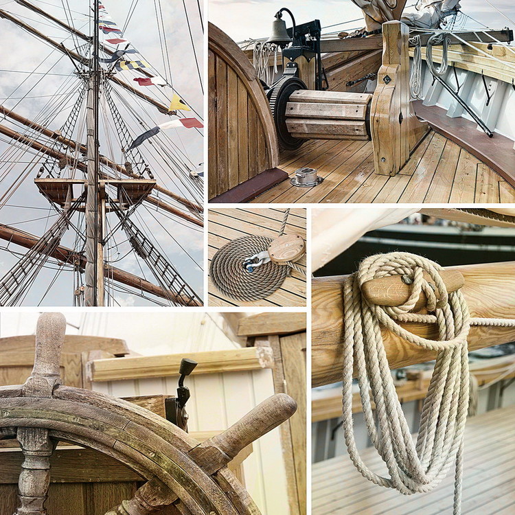 Skleněný Obraz Námořní loď - Koláž 1