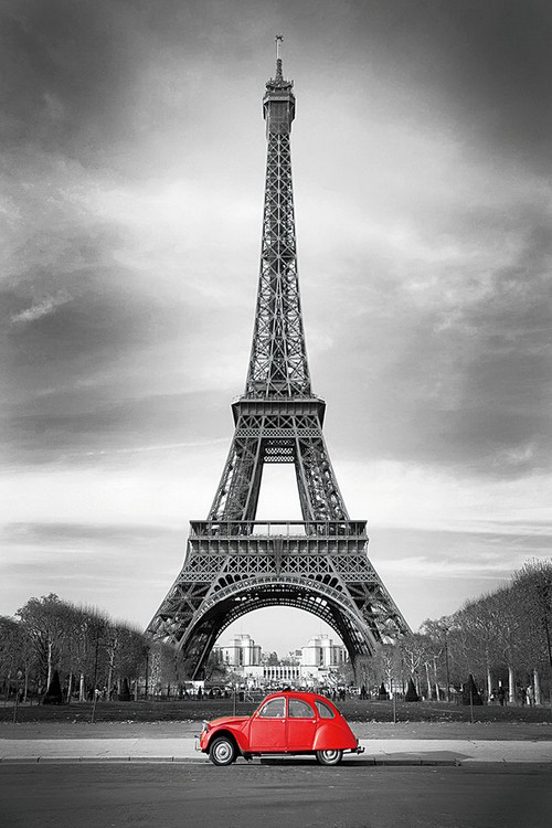 Skleněný Obraz Paříž - b&w