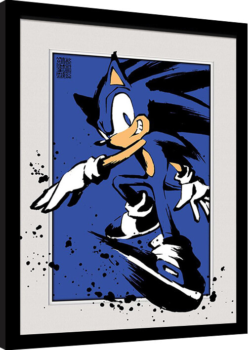 Zarámovaný plakát Sonic - Splatter