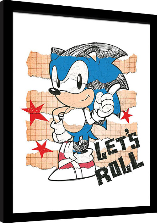 Poster encadré Sonic the Hedgehog - Let's Roll 2