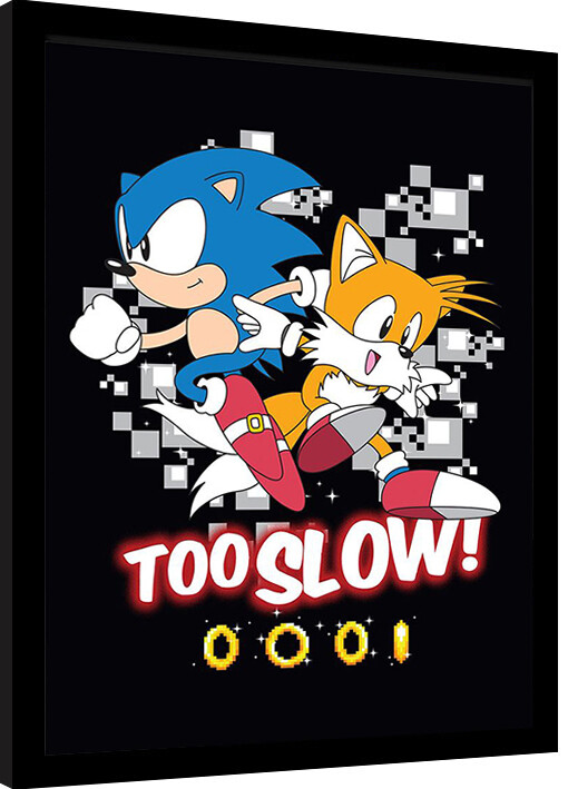 Zarámovaný plakát Sonic the Hedgehog - Too slow