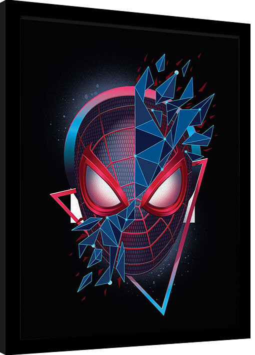 Zarámovaný plakát Spider-Man - Red & Blue Geometric