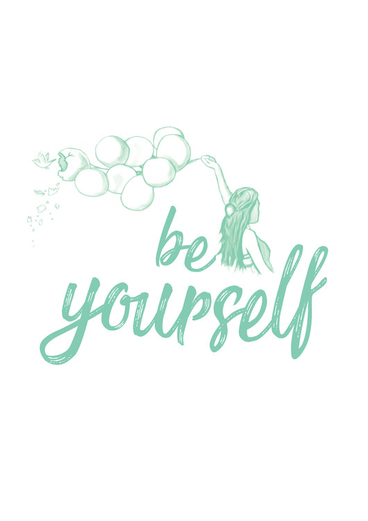 Quadro su tela Be yourself - Blue