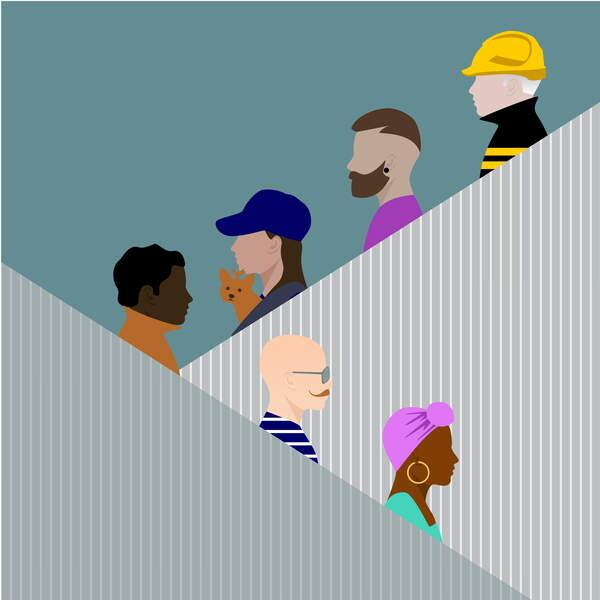 Quadro su tela Escalator People