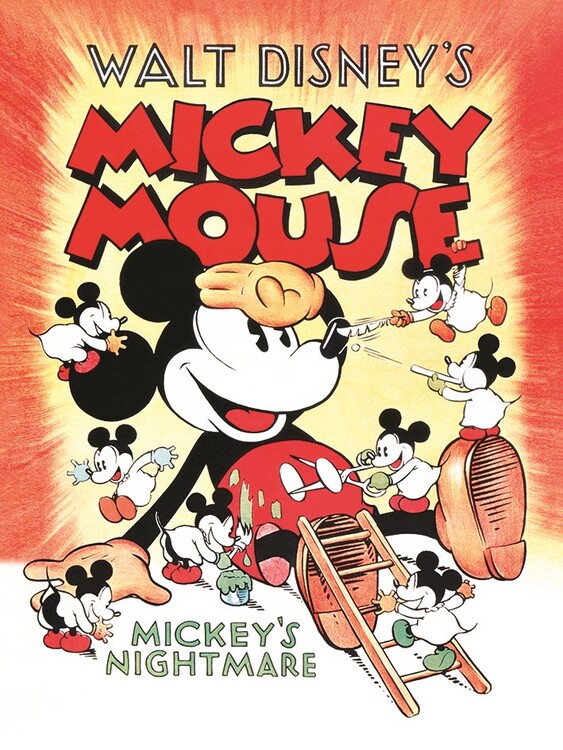 Stampa su tela Mickey Mouse - Mickey's Nightmare, Decorazioni murali