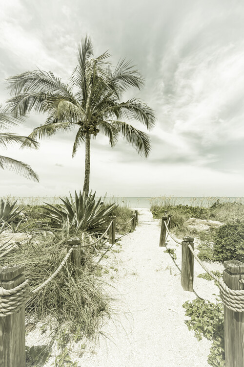 Stampa su tela Path to the beach | Vintage