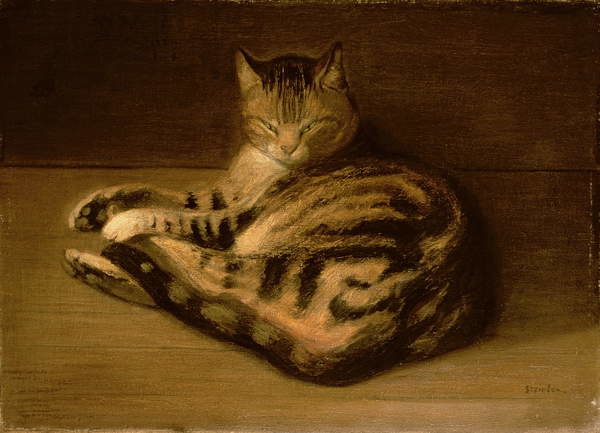 Quadro su tela Recumbent Cat, 1898