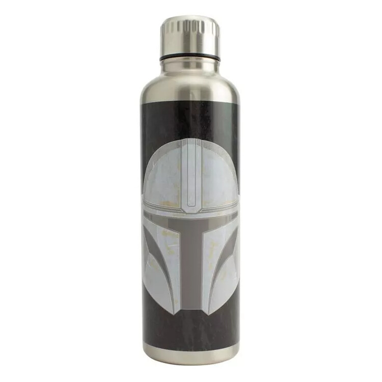 Bottiglia In Alluminio Star Wars Mandalorian Blu 520ml - Borraccia Bambini Con Tappo