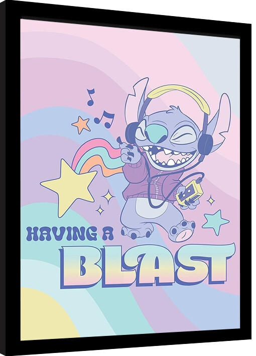 Poster encadré Stitch - Having a Blast
