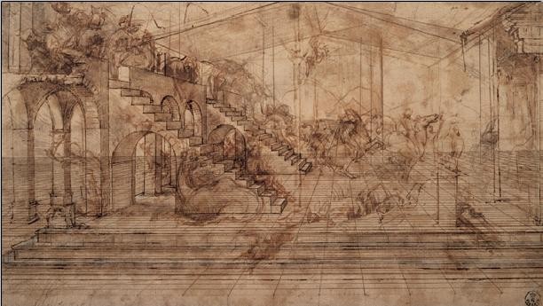 Study of The Adoration of the Magi Художествено Изкуство