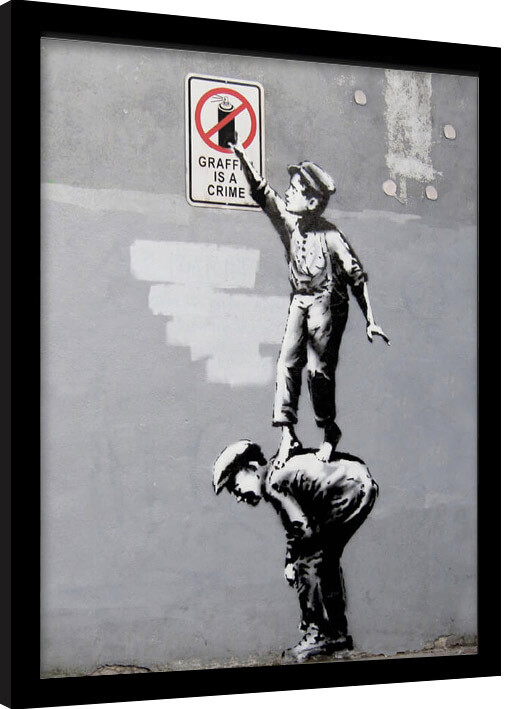 Affiche Banksy Manifestant encadrée - Tableau street art