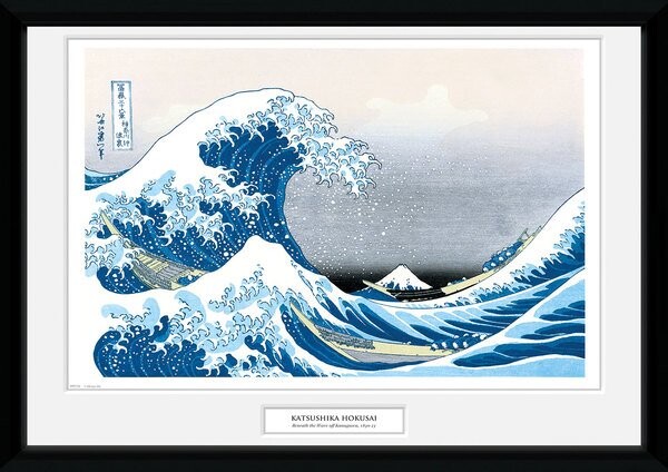 prêt à accrocher Giallobus Peinture à Panneaux Multiples 5 pièces La Grande Vague de Kanagawa Katsushika Hokusai Impression sur forex avec Effet de Relief 140x100 cm 