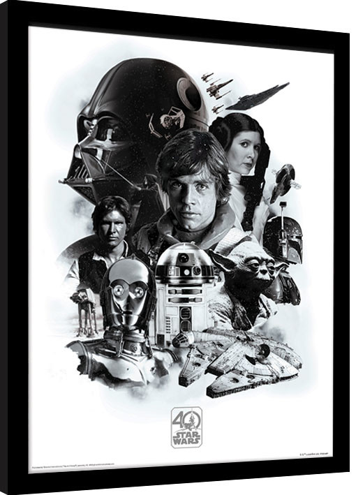 Star Wars 40th Anniversary - Montage Poster encadré, Tableau mural |  Acheter-le sur