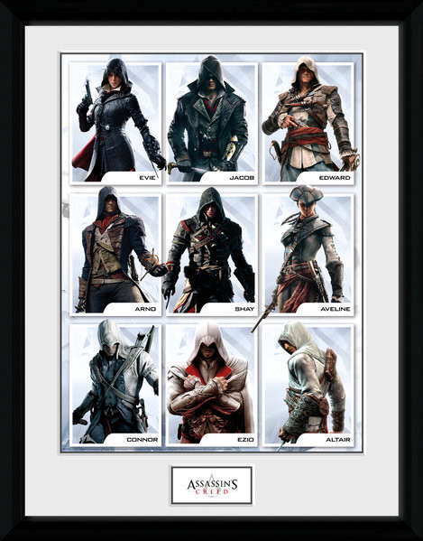 Assassins Creed - Compilation Characters Poster encadré