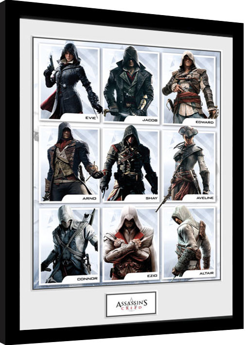 Assassins Creed - Compilation Characters Poster encadré