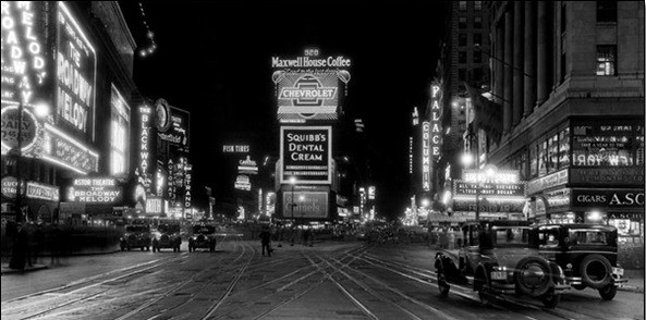 Reproduction d'art New York - Times Square v noci