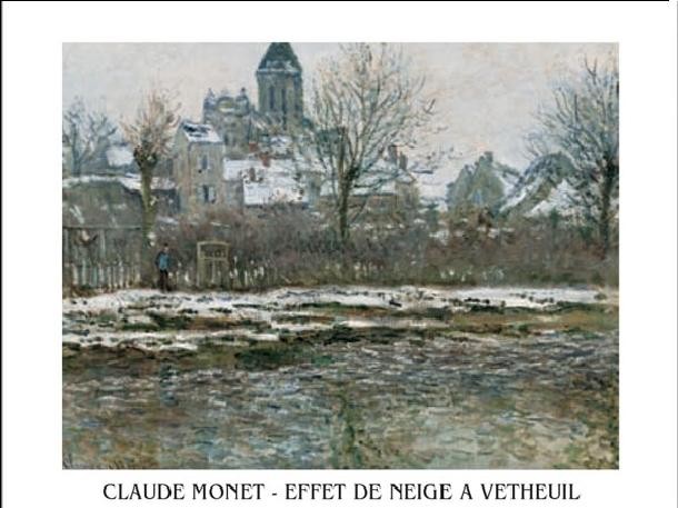 Reproduction d'art The Church at Vetheuil under Snow, 1878