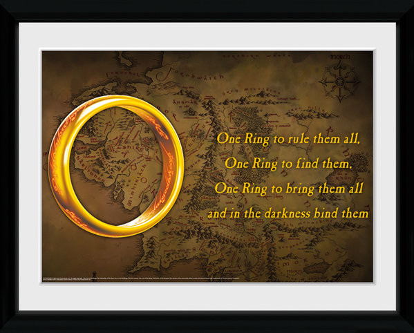 Afiș înrămat Lord Of The Rings - One Ring