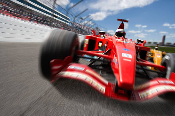 Tablou pe pânză Man driving open-wheel single-seater racing car