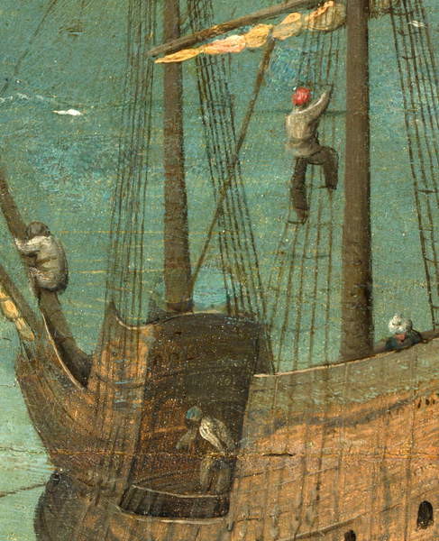 Tablou pe pânză Ship rigging detail from Tower of Babel, 1563