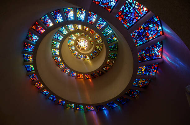 Tablou pe pânză Stained Glass in Spiral Pattern, Glory