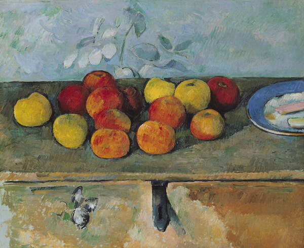 Tablou pe pânză Still life of apples and biscuits, 1880-82