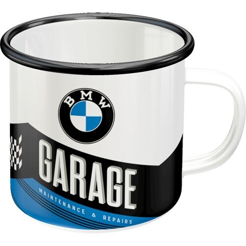 Emaille-Becher: BMW - Garage - im Shop verfügbar